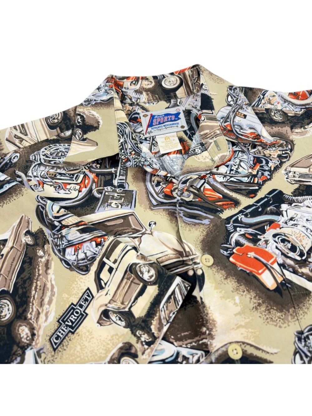 Reyn Spooner Sports Shirt Hawaiian American Classics Chevrolet Cars Mens Size M